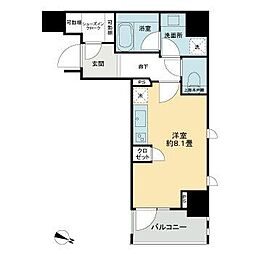 ライオンズ千代田岩本町ミレス-KDA ワンルームの間取図画像