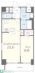 ザ・パーク亀戸 1LDKの間取図画像