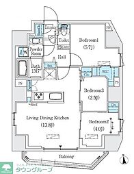 プライムブリス新御徒町 3LDKの間取図画像