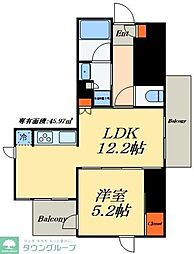 アトラス秋葉原カルモード 1LDKの間取図画像