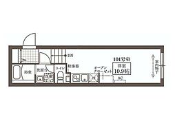 LiveFlat蔵前 ワンルームの間取図画像