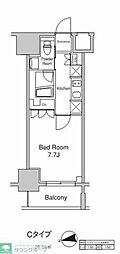 プラウドフラット浅草駒形 1Kの間取図画像