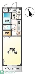 JR内房線 浜野駅 徒歩13分の賃貸アパート 2階1Kの間取り