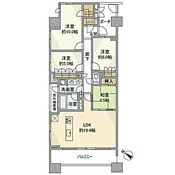 JR京葉線 千葉みなと駅 徒歩9分の賃貸マンション 17階4LDKの間取り