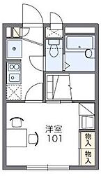 JR総武本線 東千葉駅 徒歩4分の賃貸マンション 1階1Kの間取り