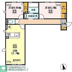 JR外房線 誉田駅 徒歩3分の賃貸アパート 3階2LDKの間取り
