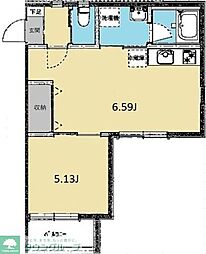 京成千葉線 西登戸駅 徒歩4分の賃貸アパート 3階1LDKの間取り