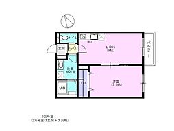 京成千原線 学園前駅 徒歩15分の賃貸アパート 2階1LDKの間取り