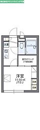 JR内房線 本千葉駅 徒歩15分の賃貸アパート 2階1Kの間取り
