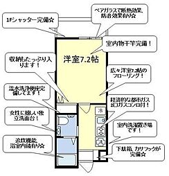 JR外房線 本千葉駅 徒歩12分の賃貸アパート 3階1Kの間取り