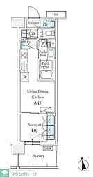 JR総武本線 津田沼駅 徒歩8分の賃貸マンション 5階1LDKの間取り
