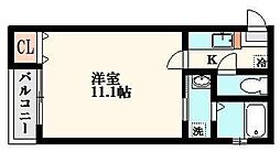 JR京葉線 蘇我駅 徒歩10分の賃貸アパート 1階1Kの間取り