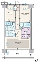 東武野田線 塚田駅 徒歩3分の賃貸マンション 6階2LDKの間取り