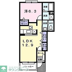 JR内房線 八幡宿駅 徒歩13分の賃貸アパート 1階1LDKの間取り