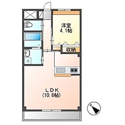 千葉都市モノレール 小倉台駅 徒歩7分の賃貸マンション 2階1LDKの間取り