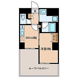 JR総武線 幕張駅 徒歩1分の賃貸マンション 6階1DKの間取り