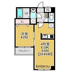 JR外房線 蘇我駅 徒歩13分の賃貸マンション 3階1LDKの間取り
