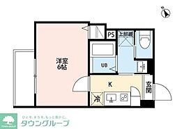 京成本線 京成津田沼駅 徒歩3分の賃貸アパート 2階1Kの間取り