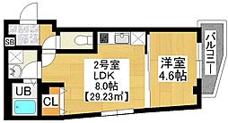 JR総武線 稲毛駅 徒歩13分の賃貸マンション 2階1LDKの間取り