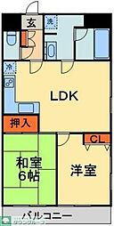 フジタマンション 5階2LDKの間取り