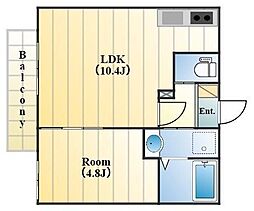 京成千葉線 京成稲毛駅 徒歩12分の賃貸アパート 1階1LDKの間取り