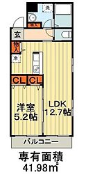 JR総武線 千葉駅 徒歩3分の賃貸マンション 8階2LDKの間取り