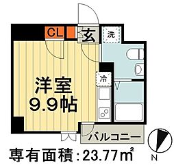 JR総武線 千葉駅 徒歩12分の賃貸マンション 5階ワンルームの間取り
