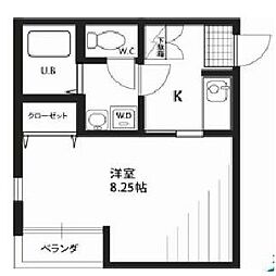 JR京葉線 蘇我駅 徒歩12分の賃貸アパート 2階1Kの間取り