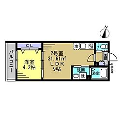 Solare本千葉 1LDKの間取図画像