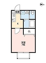 千葉市中央区葛城2丁目アパート 1Kの間取図画像
