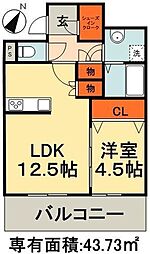HULICRESIDENCE千葉中央 1LDKの間取図画像