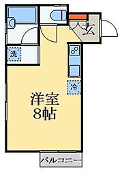 ウエストハイム ワンルームの間取図画像
