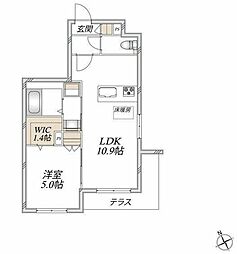 スカイメゾンYAWATA 1LDKの間取図画像