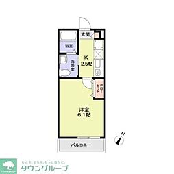 Serenity春日 1Kの間取図画像