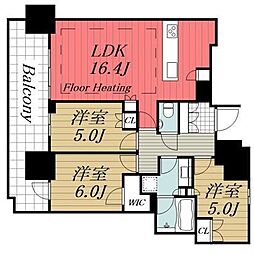 幕張ベイパークライズゲートタワー 3LDKの間取図画像
