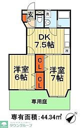 ドエルフォーラム五番館 2DKの間取図画像