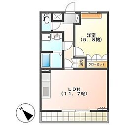 サンフォレスト 1LDKの間取図画像
