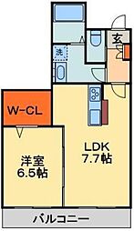 コーポラスミホ桜木 1LDKの間取図画像