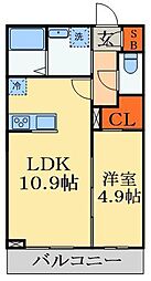 グランレガーメヴィラ 1LDKの間取図画像