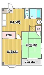 フレグランス湯浅 2Kの間取図画像