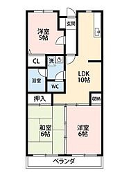 第3大越ビル 3LDKの間取図画像