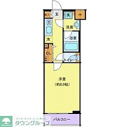 プレール・ドゥーク高井戸 3階1Kの間取り