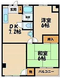 ファミーユ落合 3階3DKの間取り