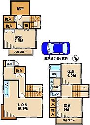 飛田給1丁目貸家 3階3SLDKの間取り