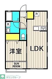暖家(ダンケ)II 2階1LDKの間取り