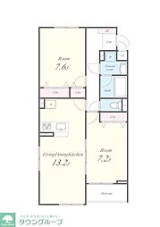 LUCIE TSI(ルシエティーエスワン) 2階2LDKの間取り