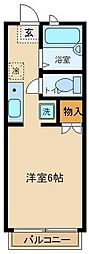 アイビーコート 2階ワンルームの間取り