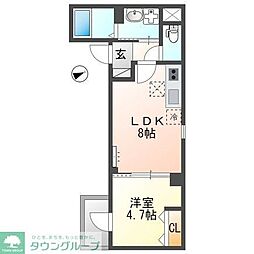 グランチェスタ 1階1LDKの間取り