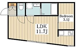 アート・フル永福 2階1LDKの間取り