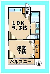 ラ・ルーチェ 1階1LDKの間取り